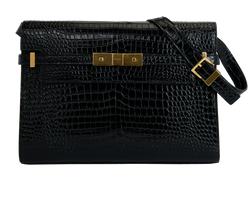 Medium Manhattan, Croc Embossed, Black, 579271, B/DB/S, 3*